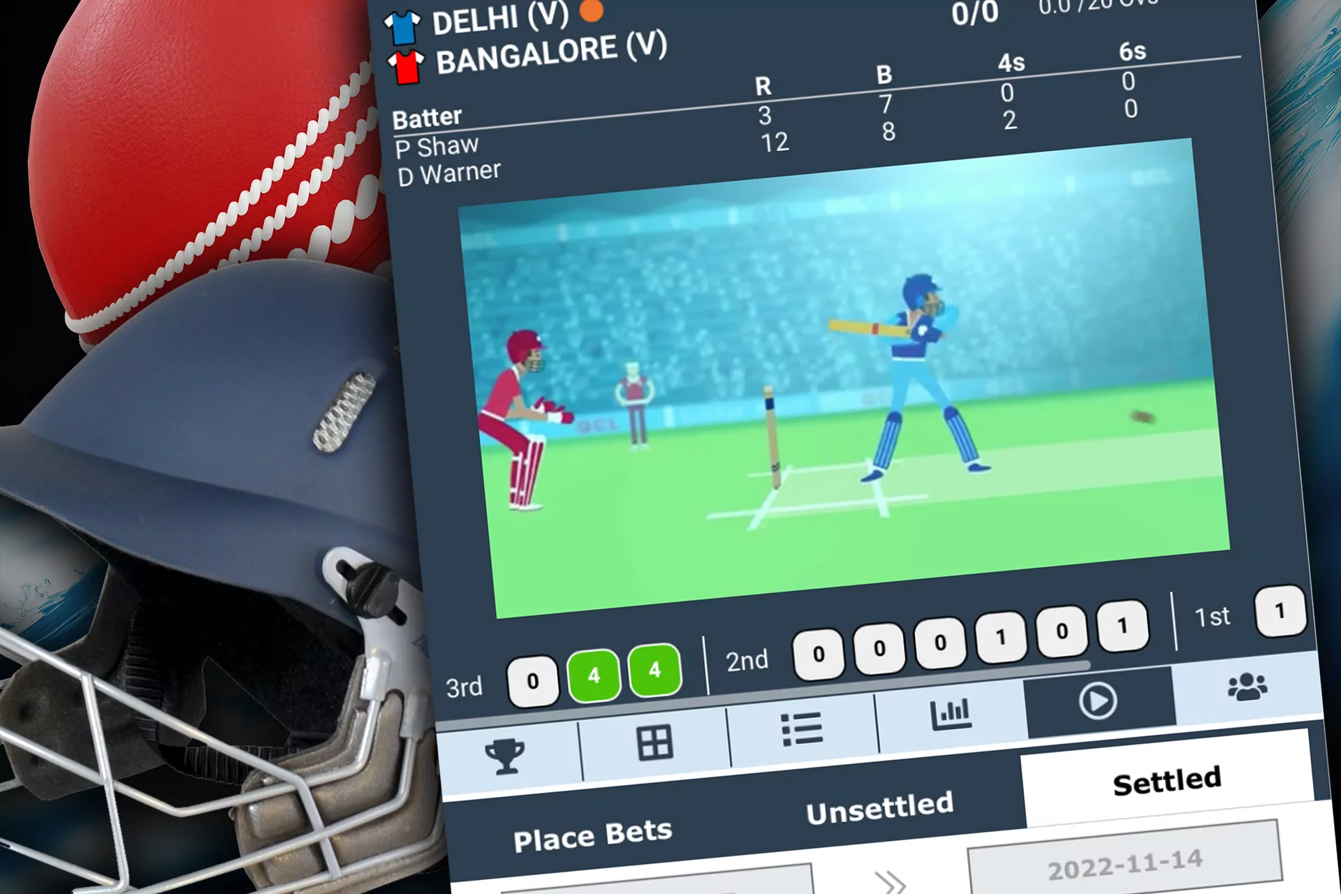 You can also bet on the virtual cricket as well as on the real one.