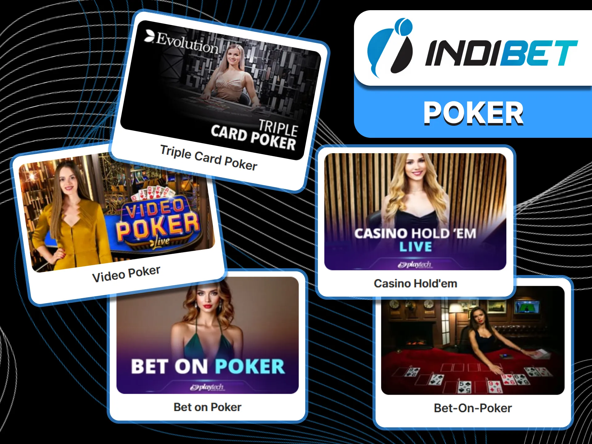 Play poker with real people at Indibet.