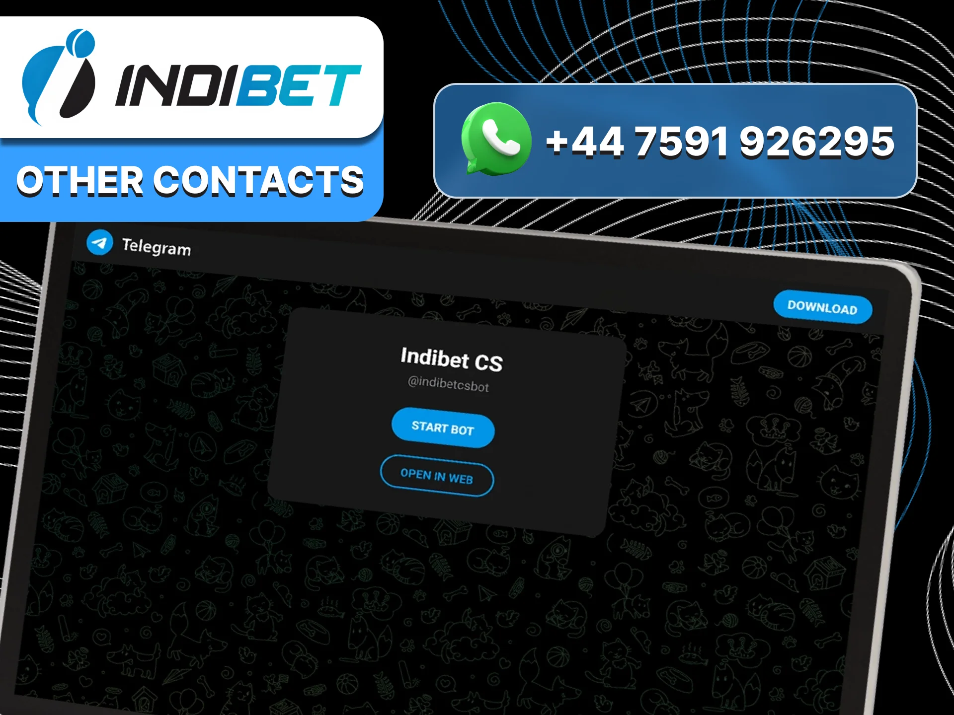 You can also contact the Indibet support team in your favorite messengers.